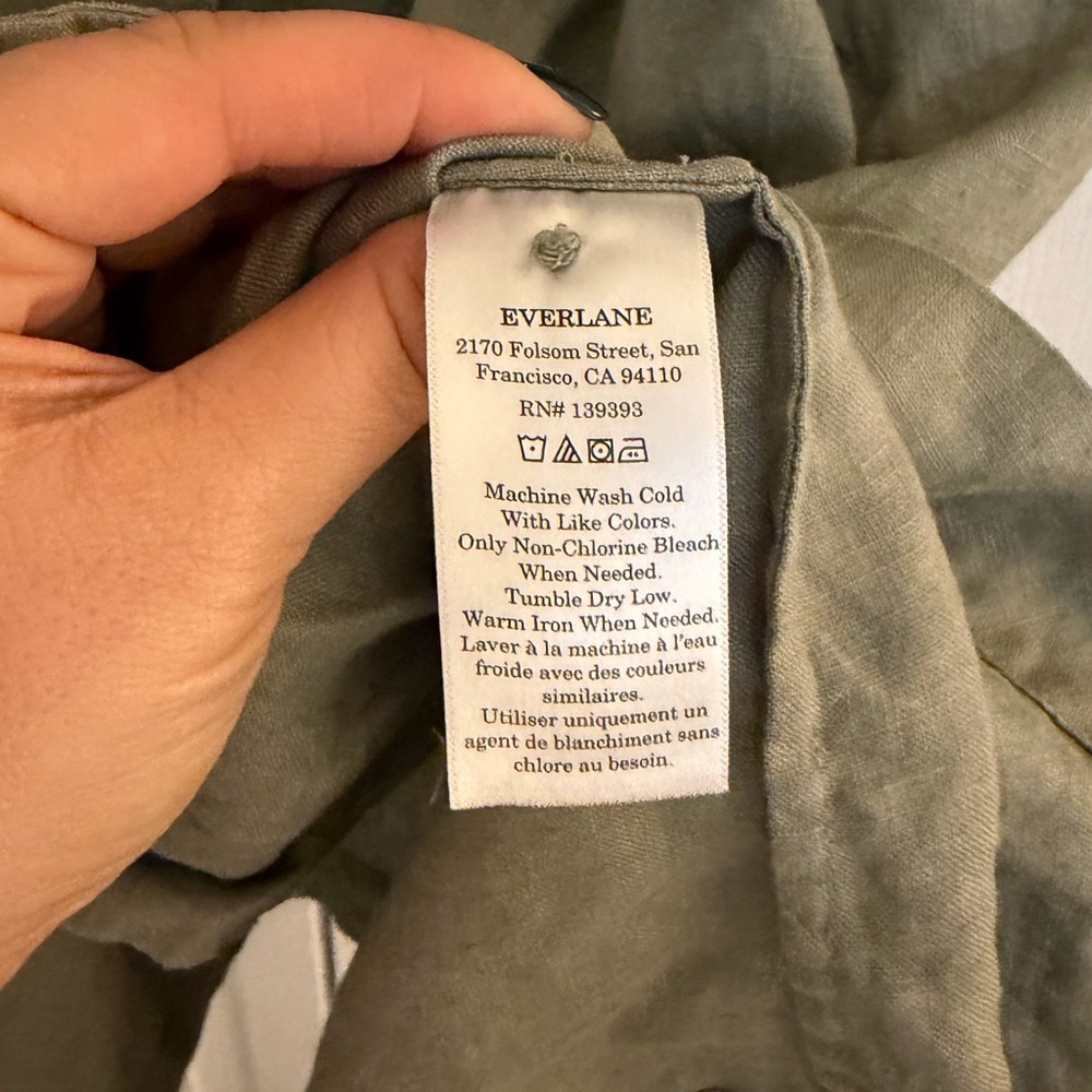 Everlane Olive Green Shirt Dress - Picture 5 of 6